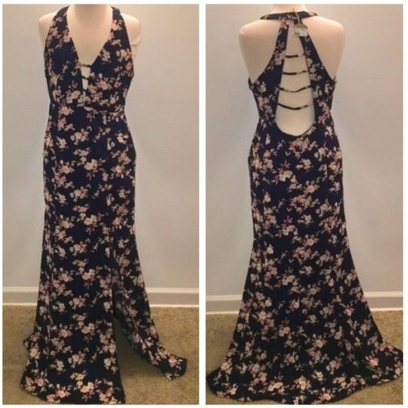 california style Dresses & Skirts - NWT Cals Floral Navy Maxi Dress Open Back MEDIUM